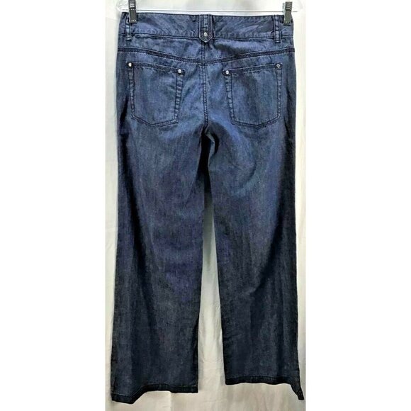 Michael Kors Jeans 6 Blue Medium Wash Trouser Wide - Picture 3 of 6